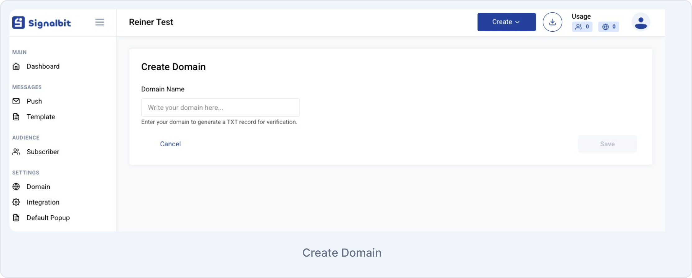 Create Domain