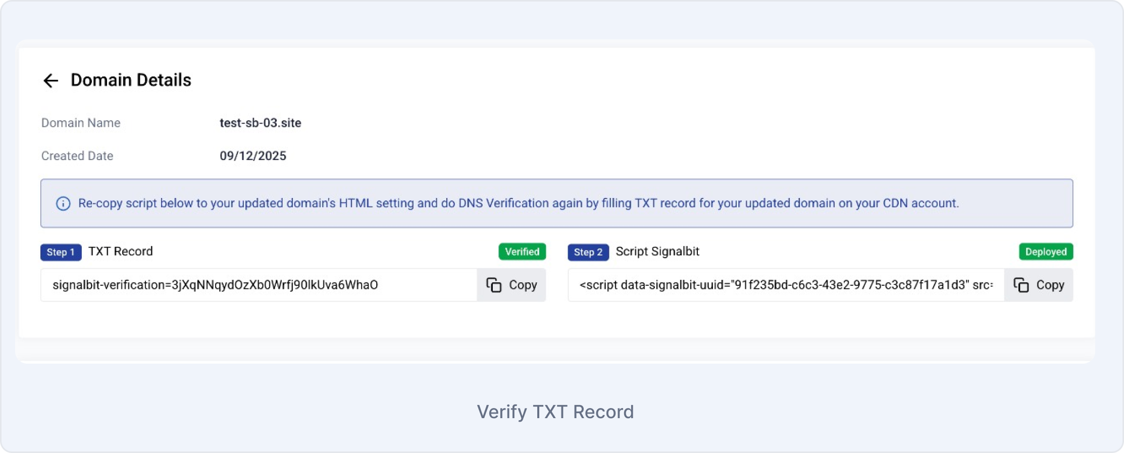 Domain Details Verify Script